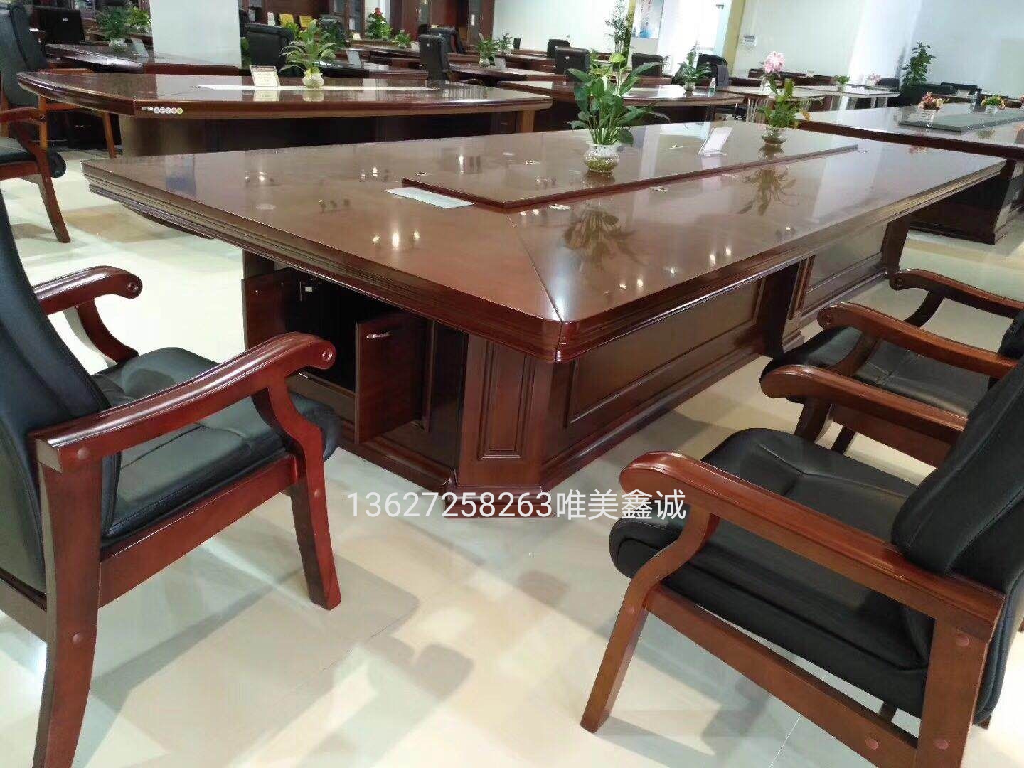 雞西實(shí)木油漆會(huì)議桌WM-GS-2